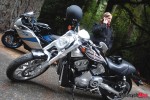 Robin with bikes on phone 041