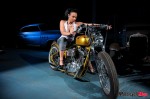 girl on yellow bike in white top girl on yellow bike in white top