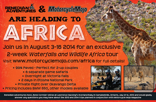 Africa wildlife motorcycle tour
